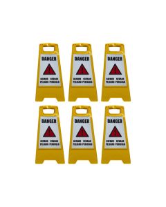 Chevalet de signalisation "DANGER" (triangle rouge) - Lot de 6