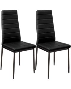 Lot de 2 chaises de salle à manger salon cuisine design noir