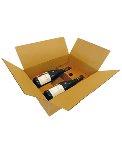 Caisse 2 bouteilles en carton brun 28x38x14 par 25 unités