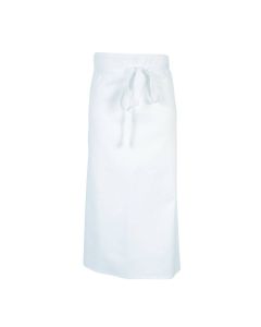 Tablier de cuisine sans poche  Porto 100% coton Blanc T.Unique Robur