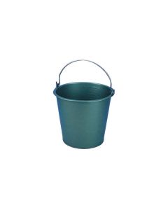 Seau ménage en plastique vert avec anse en fer - 16L