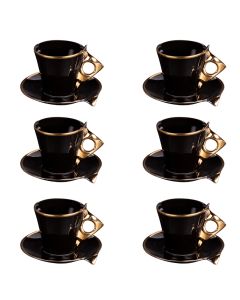 Coffret de 6 tasses à café avec sous tasses Libra