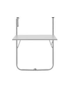 Table de jardin - de balcon rabattable - pliante - gris - en acier - 1 personne - 60 x 78 x 86-101 cm