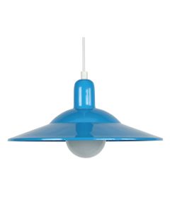 Suspension Lodge métal blanc bleu P30xD30xH77cm