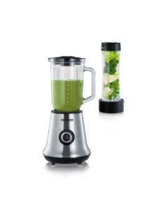 Blender Classique Severin SM3737 avec Extracteur de Nutriments Mix+Go - Inox 500W 1L 2 Vitesses + Pulse