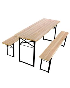 Set de table et bancs en bois 180 cm
