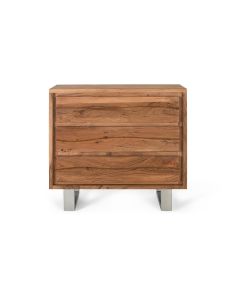 Commode en bois d'acacia et métal