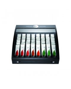 Boite présentoir couleur bois pré-garnie de 64 sticks de thés Bio aromatisés