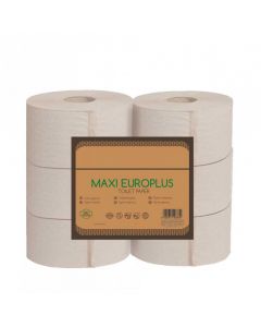Papier Hygiénique Rouleaux 240 m papier recyclé Havana - 2 plis gaufré - Maxi Jumbo x 6 rouleaux - Delaisy Kargo