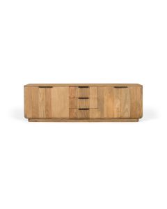Buffet en bois de manguier de couleur naturelle avec coins arrondis