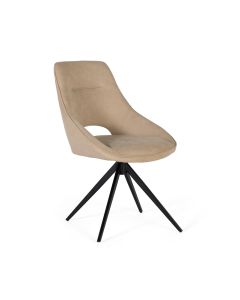 Set de deux chaises pivotantes recouvertes de tissu