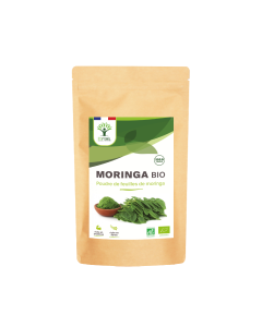 Moringa Bio - 100% Feuilles de Moringa Oleifera en Poudre - Glycémie - Conditionné en France - Vegan - 300 g