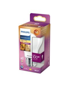 Ampoule LED Standard Philips E27 - 100W Blanc Chaud Dépolie Verre Compatible Variateur