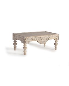 Table basse en bois de manguier sculptée