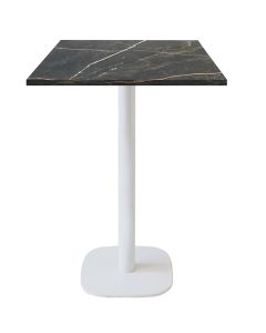 Mange-debout 60x60cm - modèle Round pied blanc marbre samas
