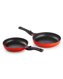 Lot de 2 Poêles MAGMA 24 / 28 CM Fonte d'Aluminium Manche Amovible - Pradel