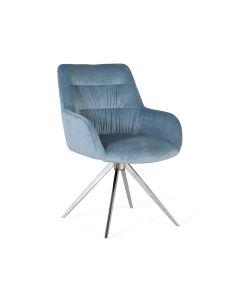 Ensemble de deux fauteuils tapissés de velours bleu