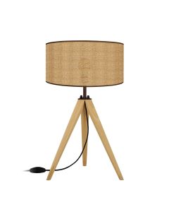Lampe à poser Calicut trépied bois naturel P30xD30xH51cm