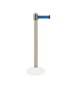 Poteau à corde rétractable bleue  en nylon - acier inoxydable - 100cm (corde210cm) (socle non inclus)       - Securit