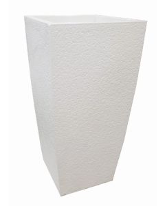 Vase en béton peint blanc - 27,5x27,5x51cm, design moderne et élégant