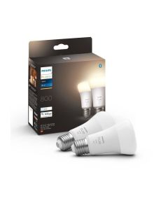 Philips Hue White - Pack de 2 ampoules LED connectées E27 compatibles Bluetooth