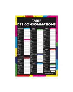 Adhésif "TARIF DES CONSOMMATIONS" moderne format A1