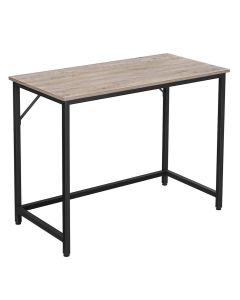 Bureau table poste de travail petite taille pour bureau salon chambre assemblage simple métal style industriel 100 cm grège et noir