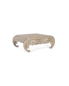 Table basse en bois manguier blanc décapé