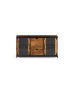 Buffet en bois manguier et métal noir