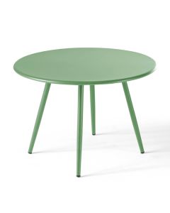 Table basse de terrasse ronde en métal vert cactus 40 cm