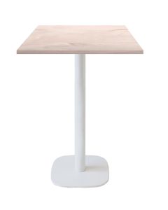 Mange-debout 60x60cm - modèle Round pied blanc chêne bosco