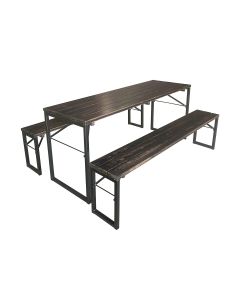 Banc Brasserie Modèle FACTORY 180 x 30 cm - Noir Vieilli