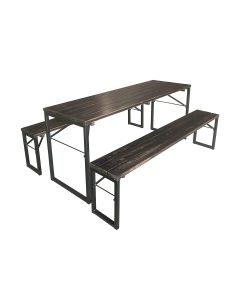 Banc Brasserie Modèle FACTORY 180 x 30 cm - Noir Vieilli - 