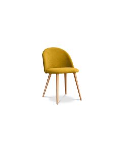 Chaise de salle à manger - Tapissée en tissu - Style scandinave - Evelyne Turquoise
