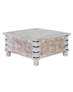 Table basse en manguier multicolore