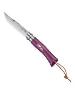 Couteau Baroudeur n°7 - lame 8 cm violet avec lien en cuir