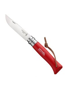 Couteau Baroudeur n°8 - lame 8.5 cm rouge avec lien en cuir