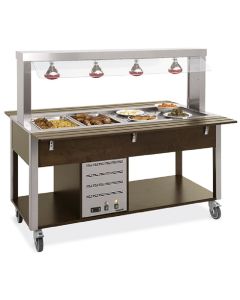 Buffet Chaud Bain-Marie - Lampe Infrarouge - 6 Bacs - Virtus