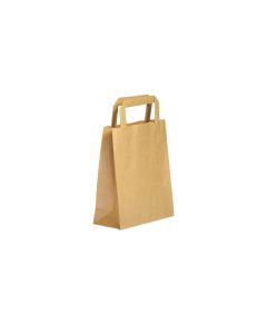 Sac kraft brun recyclé poignées plates 18+8x22cm Vrac par 300
