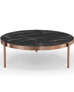 Table basse en marbre noir - Diamètre de 90 cm - Fika
