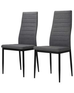 Lot de 2 chaises de salle à manger en tissu gris doux et durable, design épuré et contemporain