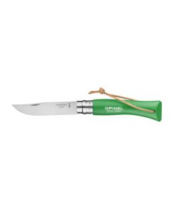 Couteau Baroudeur n°7 - lame 8 cm vert avec lien en cuir