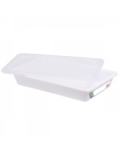 Bac plat HACCP avec grille + couvercle  - Blanc 5 L Gilac