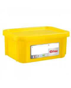 Bac renforcé HACCP 400 x 300 + couvercle  - Jaune 12 L Gilac
