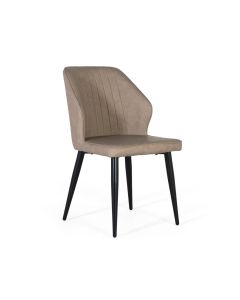 Lot de 2 chaises tapissées en gris et pieds en acier