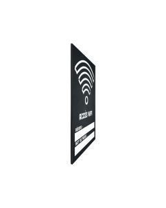 Panneau PVC "ACCÈS WIFI" fond noir format A5 avec fixation ventouse
