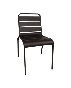 Chaise à Lattes en Acier Noire - Lot de 4 - Bolero