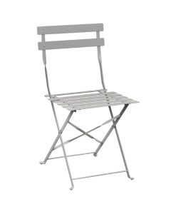 Chaise de terrasse en acier gris - Lot de 2