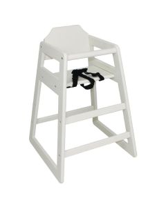 Chaise haute en bois blanche Bolero - 