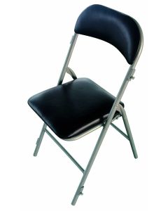 Chaise Pliante Isabelle en Vinyle Noir - Lot de 6
